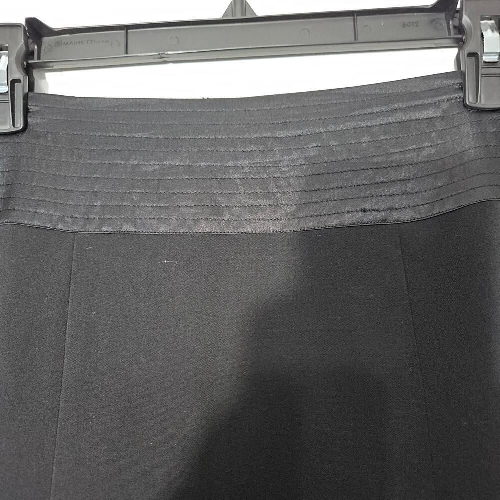 Black Royal Blue Midi Embroidered Silkland A-Line Skirt Size 8 Medium - Picture 5 of 7
